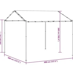 Festtelte & havepavilloner - Living pavillon 4x4 m stål og stof antracitgrå