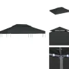Festtelte & havepavilloner – tage - Living pavillontopdække i 2 lag 310 g/m² 4x3 m antracitgrå