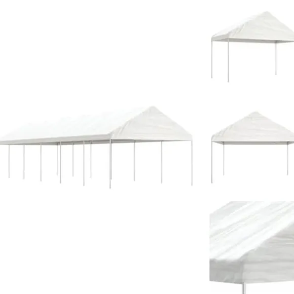 Festtelte & havepavilloner - Living pavillon med tag 13,38x4,08x3,22 m polyethylen hvid