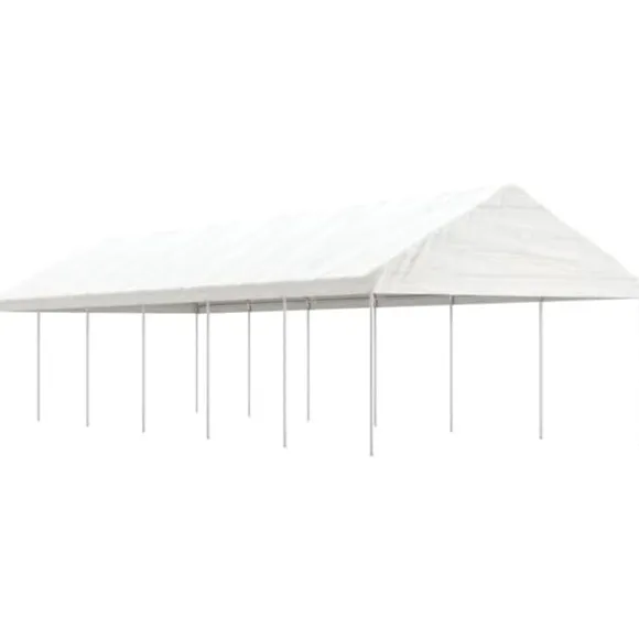 Festtelte & havepavilloner - Living pavillon med tag 13,38x4,08x3,22 m polyethylen hvid