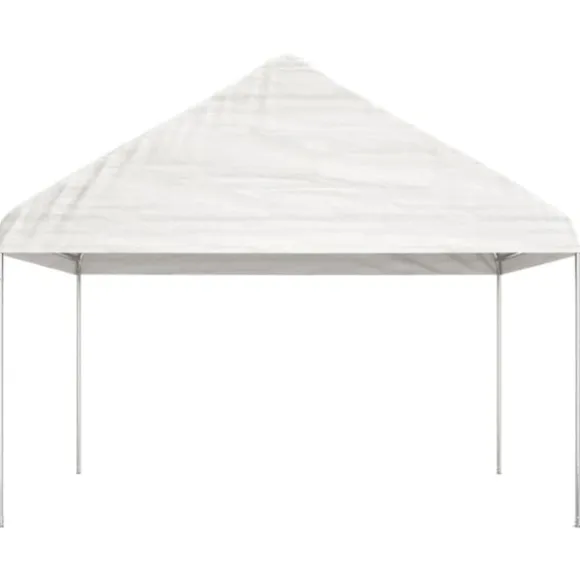 Festtelte & havepavilloner - Living pavillon med tag 13,38x4,08x3,22 m polyethylen hvid