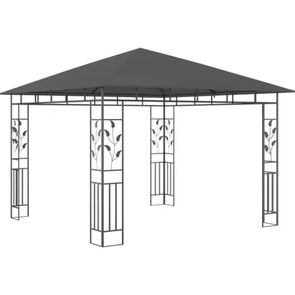 Festtelte & havepavilloner - Living pavillon med myggenet 3x3x,2,73 m 180 g/m² antracitgrå