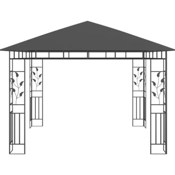 Festtelte & havepavilloner - Living pavillon med myggenet 3x3x,2,73 m 180 g/m² antracitgrå