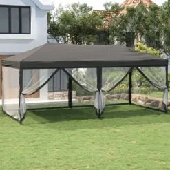 Festtelte & havepavilloner - Living foldbart festtelt med sidevægge 3x6 m antracitgrå