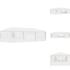 Festtelte & havepavilloner - Living festtelt med sidevægge 4x9 m 90 g/m² hvid