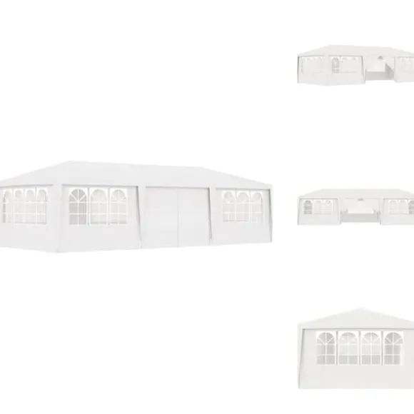 Festtelte & havepavilloner - Living festtelt med sidevægge 4x9 m 90 g/m² hvid