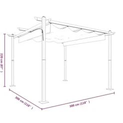 Festtelte & havepavilloner - Living havepavillon med sammenrulleligt tag 3x3 m gråbrun