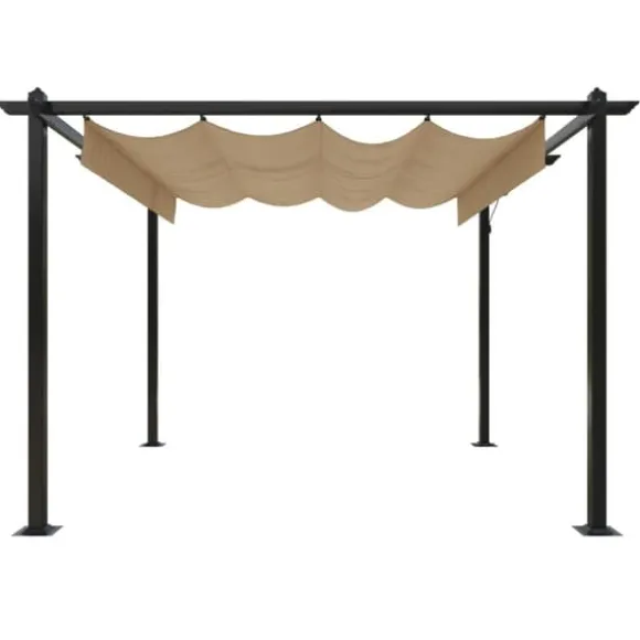 Festtelte & havepavilloner - Living havepavillon med sammenrulleligt tag 3x3 m gråbrun