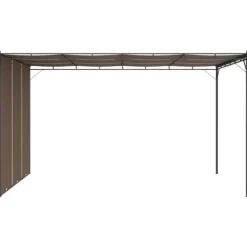 Festtelte & havepavilloner - Living havepavillon med sidegardin 4x3x2,25 m gråbrun
