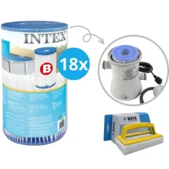 Filtre Type B - Intex - 18 stykker - Velegnet til filterpumpe 28634GS & WAYS skrubbebørste