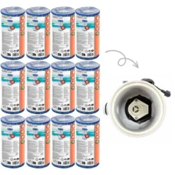 Filtre Type II - Bestway - Velegnet til filterpumpe 58383 - 12 stykker & WAYS skrubbebørste