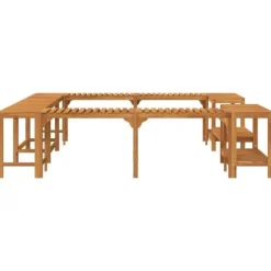 Firkantet Udendørs Boblebad Indhegning i Akacietræ | Størrelse: 230 x 230 cm | Farve: Brun
