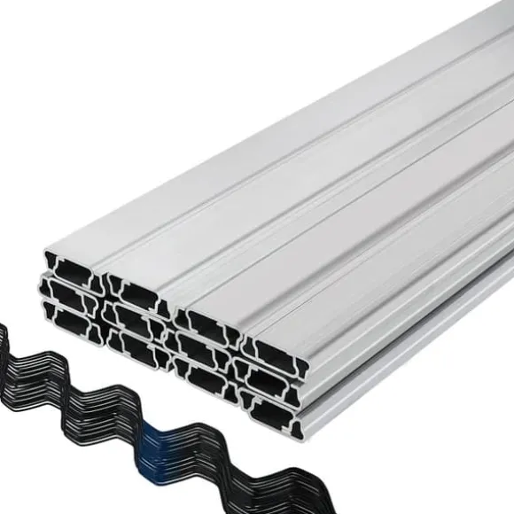 Fjedertråd og låsekanal, 2 meter fjederlås & U-kanal til drivhus. 40 pakker PE-belagt tråd og aluminiumslegering samt tilbehør.