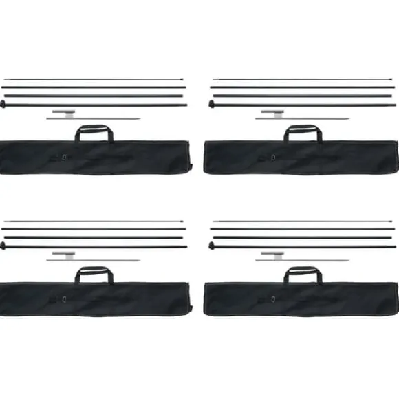 Fjerflagstang Kit 4 Pakker Swooper Flagstang 16,3 Fod med Jordpæle, Holdbar og Letvægts Design