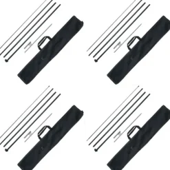 Fjerflagstang Kit 4 Pakker Swooper Flagstang 16,3 Fod med Jordpæle, Holdbar og Letvægts Design