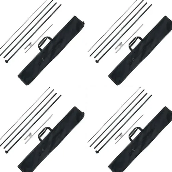 Fjerflagstang Kit 4 Pakker Swooper Flagstang 16,3 Fod med Jordpæle, Holdbar og Letvægts Design