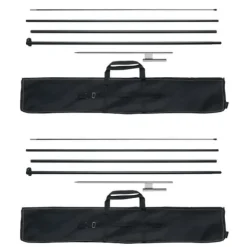 Fjerflagstang Kit 2 Pakker Swooper 16,3 Fod med Jordpæle, Holdbar og Let at Montere