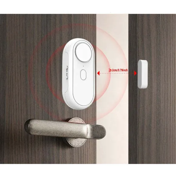 Fjernbetjening Vibration & Dør Sensor Alarm - Inkluderet Batteri, Kompatibel med Alle Døre og Vinduer