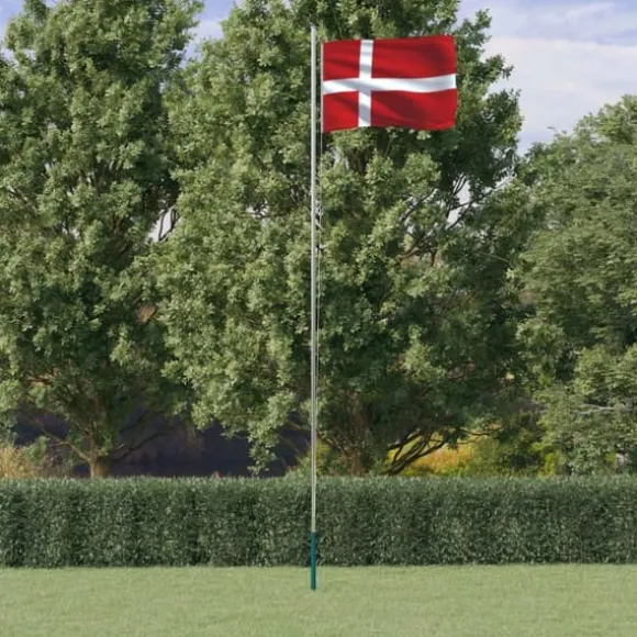 Flag & vimpler - Living Danmark flag og flagstang 6,23 m aluminium