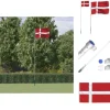 Flag & vimpler - Living Danmark flag og flagstang 5,55 m aluminium