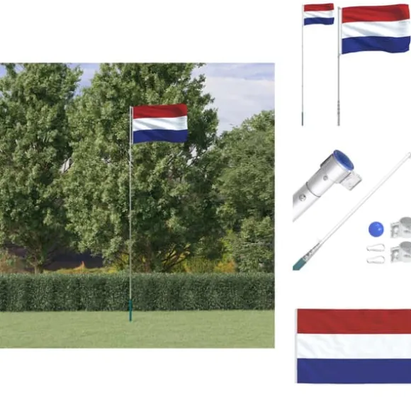 Flag & vimpler - Living Holland flag og flagstang 5,55 m aluminium