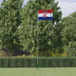 Flag & vimpler - Living Kroatien flag og flagstang 5,55 m aluminium