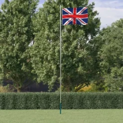 Flag & vimpler - Living Storbritannien flag og flagstang 6,23 m aluminium