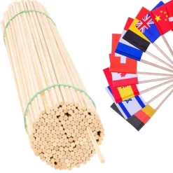 Flagpinde af træ til vimpler, 50 cm/5 mm, 100 stk