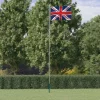 Flagstang med britisk flag - Justerbar teleskopisk aluminium | Længde: 6,23 m