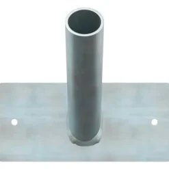Flagstangholder i rustfrit stål - Moderne design | Størrelse: 13x6 cm | Farve: Sølv