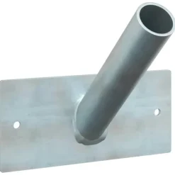Flagstangholder i rustfrit stål - Moderne design | Størrelse: 13x6 cm | Farve: Sølv