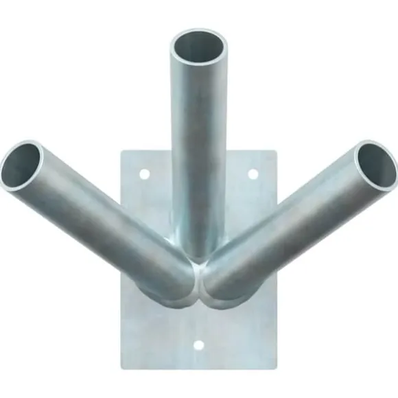 Flagstangholder i rustfrit stål – Moderne design | Størrelse: 10,5x7,5 cm | Farve: Sølv