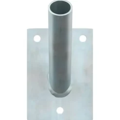 Flagstangholder i rustfrit stål - Moderne design til haven | Størrelse: 10,5x7,5 cm | Farve: Sølv