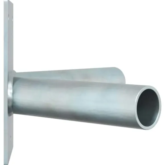 Flagstangholder til Have - Holdbar Stål | Størrelse: 11.5 x 7.5 cm | Farve: Sølv