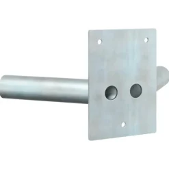 Flagstangholder til Have - Holdbar Stål | Størrelse: 11.5 x 7.5 cm | Farve: Sølv