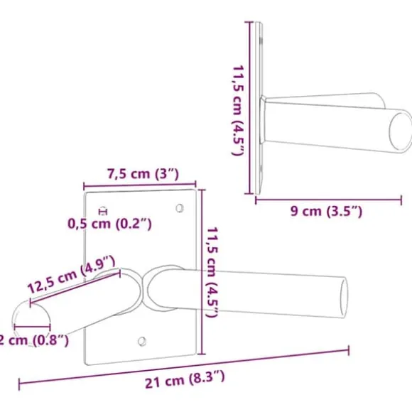 Flagstangholder til Have - Holdbar Stål | Størrelse: 11.5 x 7.5 cm | Farve: Sølv