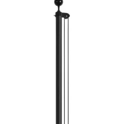 Flagstangssæt, 609 cm, Sort, Aluminiumlegering