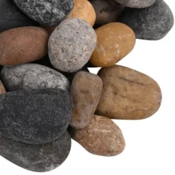 Flerfarvede polerede småsten - Dekorationssten til akvarier og have | 25 kg | Størrelse: 5-8 cm