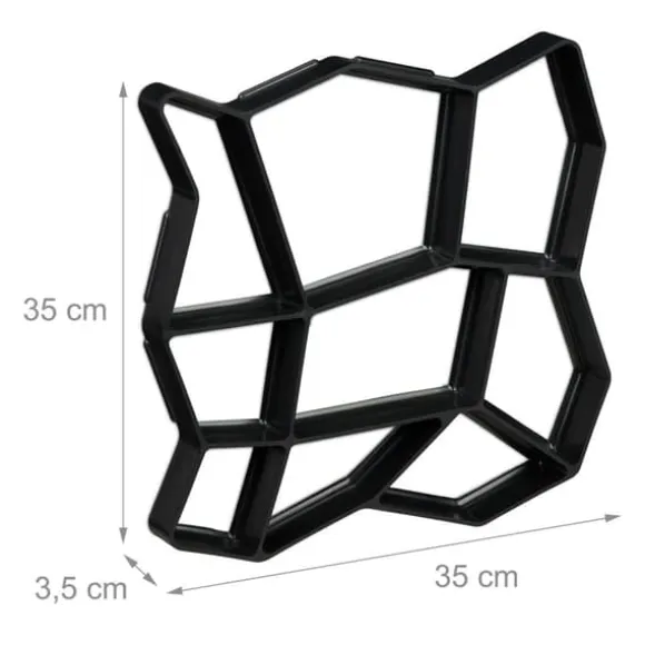 Fliseform, 3,5x35x35 cm, Sort