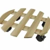 Flowerpot Standt with Wheels Nature Natural Fir wood