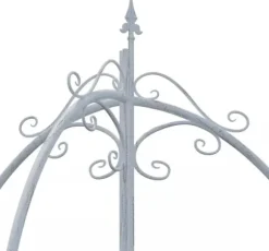 Flowton Metal Trellis for Climbing Plants & Flower Beds - Antique White, Partially Assembled, 70x70x234 cm