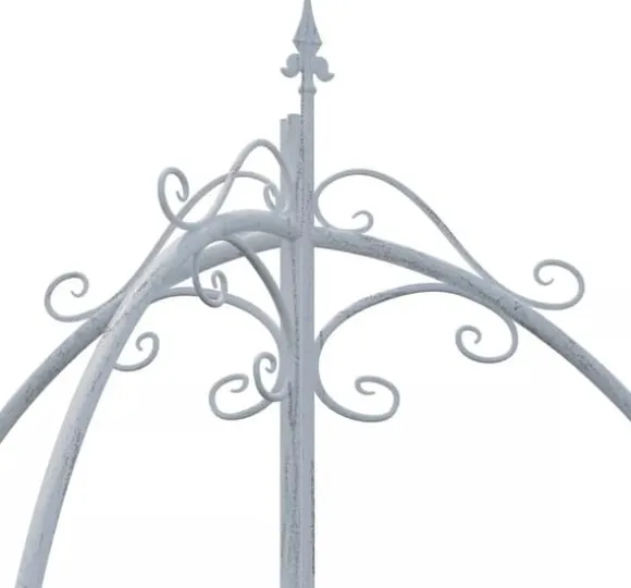 Flowton Metal Trellis for Climbing Plants & Flower Beds - Antique White, Partially Assembled, 70x70x234 cm