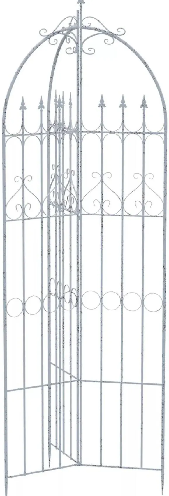 Flowton Metal Trellis for Climbing Plants & Flower Beds - Antique White, Partially Assembled, 70x70x234 cm