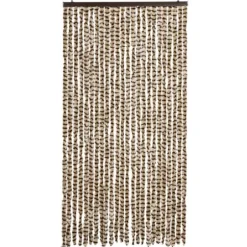 Flueforhæng i chenille - Dørgardin til insektbeskyttelse | Farve: Beige og Brun | Størrelse: 100x230 cm