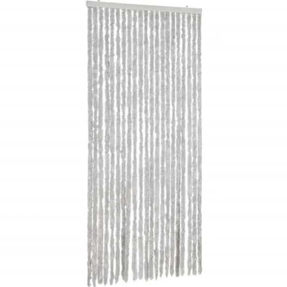 Flueforhæng i chenille - Dørgardin | Størrelse: 90x220 cm | Farve: Grå