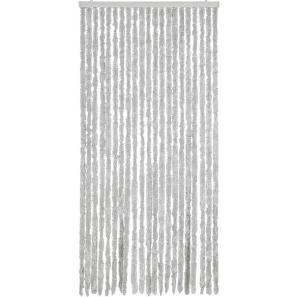 Flueforhæng i chenille - Dørgardin | Størrelse: 90x220 cm | Farve: Grå