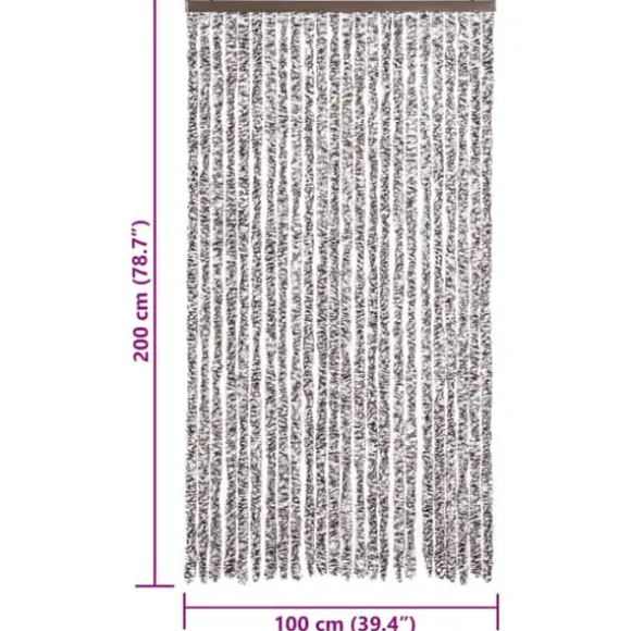 Flueforhæng i chenille - Dørgardin til insektbeskyttelse | Farve: Brun og Beige | Størrelse: 100x200 cm