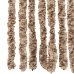 Flueforhæng i chenille - Insektgardin | Farve: Beige og mørkebrun | Størrelse: 56x185 cm