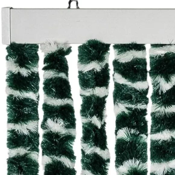 Flueforhæng i chenille - Insektgardin | Farve: Grøn og Hvid | Størrelse: 100x200 cm