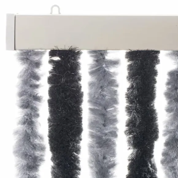 Flueforhæng 100x220 cm - Insektgardin i chenille | Farve: Grå/Svarte
